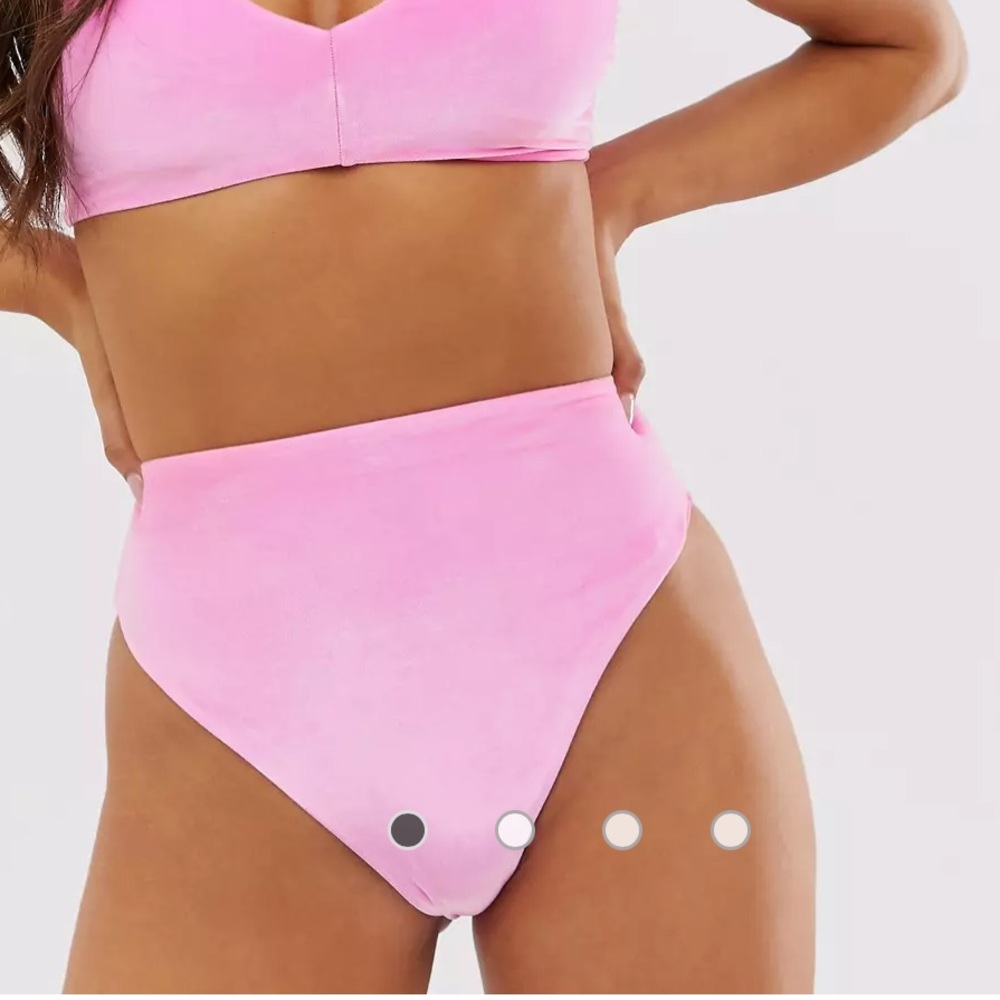 ASOS velvet high leg high waist bikini bottom